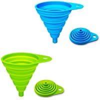 Los mejores  - ddLUCK Embudo plegable de silicona- 2 unidades- flexible-plegable-embudo de cocina para botella de agua- transferencia…